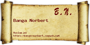 Banga Norbert névjegykártya