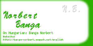 norbert banga business card